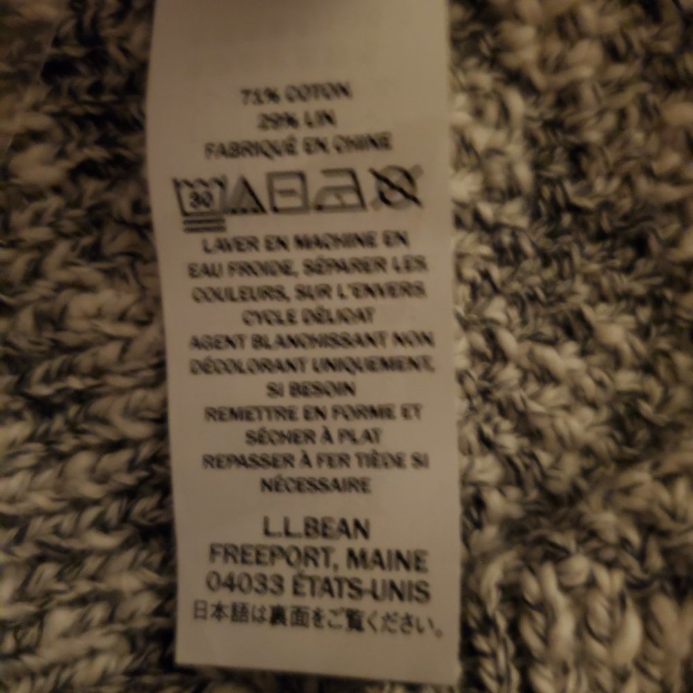 LL BEAN SIGNATURE COTTON LINEN L/S CARDIGAN-NWOT - Picture 7 of 7